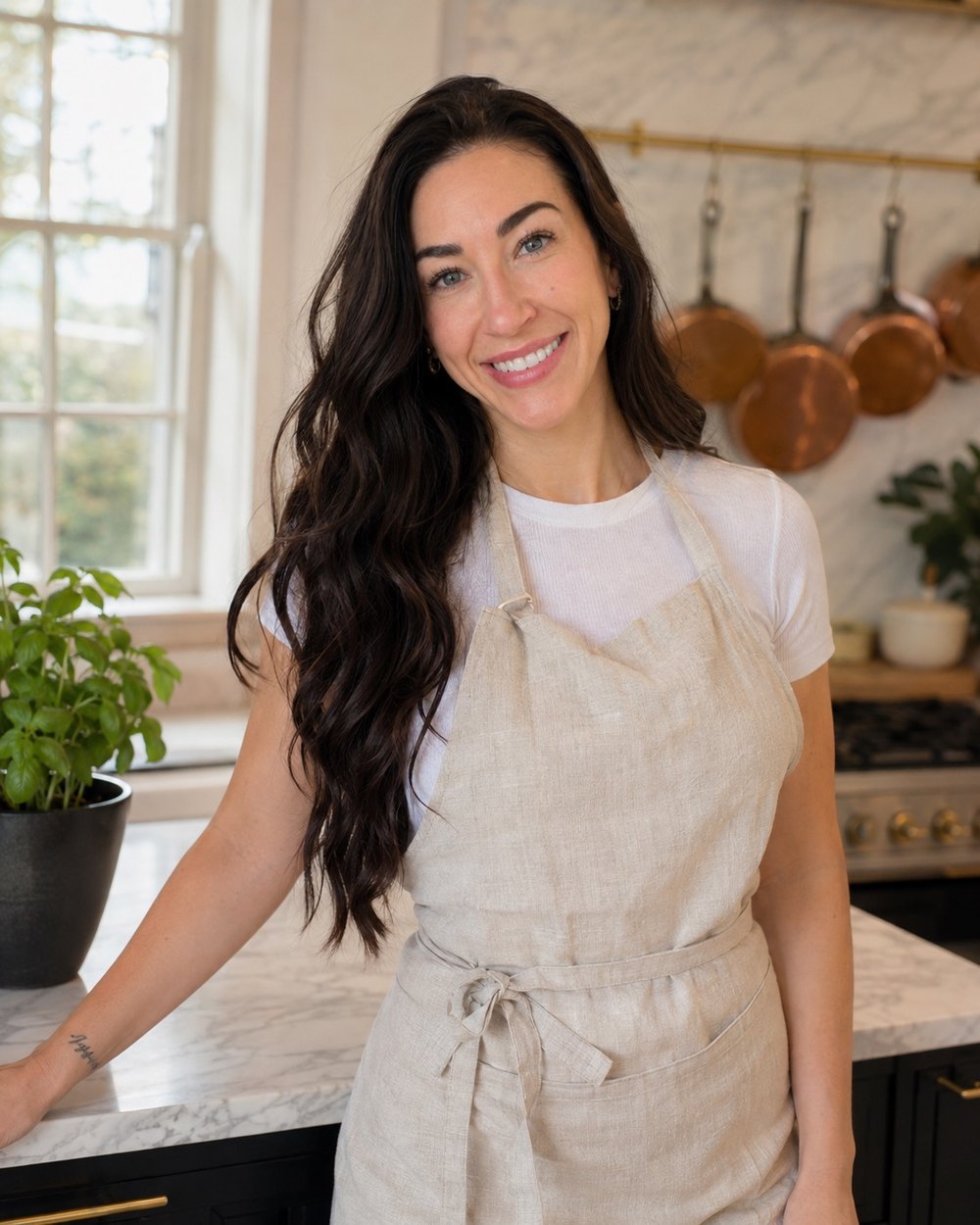 Jess, founder of Golden Hour Events, in her kitchen